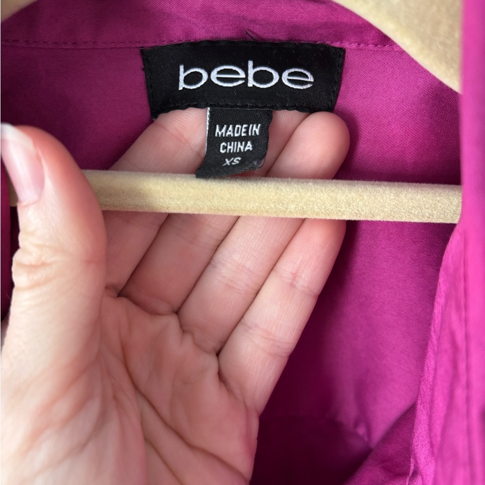 Bebe Fuchsia Button Down Blouse - image 2